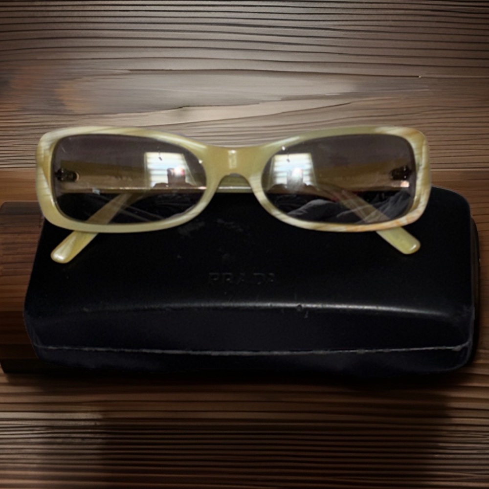 Prada Vintage Rectangular style Sunglasses in cre… - image 7